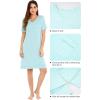 imageWiWi Viscose from Bamboo Nightgowns for Women Short Sleeve Sleep Shirt V Neck Nightgown Plus Size Sleepwear S4XAaqua