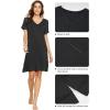 imageWiWi Viscose from Bamboo Nightgowns for Women Short Sleeve Sleep Shirt V Neck Nightgown Plus Size Sleepwear S4XAblack