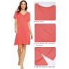 imageWiWi Viscose from Bamboo Nightgowns for Women Short Sleeve Sleep Shirt V Neck Nightgown Plus Size Sleepwear S4XAcoral
