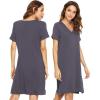 imageWiWi Viscose from Bamboo Nightgowns for Women Short Sleeve Sleep Shirt V Neck Nightgown Plus Size Sleepwear S4XAdark Grey
