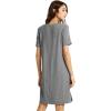 imageWiWi Viscose from Bamboo Nightgowns for Women Short Sleeve Sleep Shirt V Neck Nightgown Plus Size Sleepwear S4XAdark Heather Grey