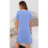 imageWiWi Viscose from Bamboo Nightgowns for Women Short Sleeve Sleep Shirt V Neck Nightgown Plus Size Sleepwear S4XAfog Blue