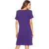 imageWiWi Viscose from Bamboo Nightgowns for Women Short Sleeve Sleep Shirt V Neck Nightgown Plus Size Sleepwear S4XAlilac