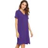 imageWiWi Viscose from Bamboo Nightgowns for Women Short Sleeve Sleep Shirt V Neck Nightgown Plus Size Sleepwear S4XAlilac