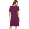 imageWiWi Viscose from Bamboo Nightgowns for Women Short Sleeve Sleep Shirt V Neck Nightgown Plus Size Sleepwear S4XAmulberry