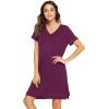 imageWiWi Viscose from Bamboo Nightgowns for Women Short Sleeve Sleep Shirt V Neck Nightgown Plus Size Sleepwear S4XAmulberry