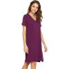 imageWiWi Viscose from Bamboo Nightgowns for Women Short Sleeve Sleep Shirt V Neck Nightgown Plus Size Sleepwear S4XAmulberry