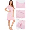 imageWiWi Viscose from Bamboo Nightgowns for Women Short Sleeve Sleep Shirt V Neck Nightgown Plus Size Sleepwear S4XApink