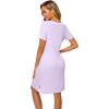 imageWiWi Viscose from Bamboo Nightgowns for Women Short Sleeve Sleep Shirt V Neck Nightgown Plus Size Sleepwear S4XAtaro Purple