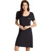 imageWiWi Viscose from Bamboo Nightgowns for Women Short Sleeve Sleep Shirt V Neck Nightgown Plus Size Sleepwear S4XBblack