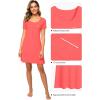 imageWiWi Viscose from Bamboo Nightgowns for Women Short Sleeve Sleep Shirt V Neck Nightgown Plus Size Sleepwear S4XBcoral