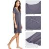 imageWiWi Viscose from Bamboo Nightgowns for Women Short Sleeve Sleep Shirt V Neck Nightgown Plus Size Sleepwear S4XBdark Grey