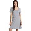 imageWiWi Viscose from Bamboo Nightgowns for Women Short Sleeve Sleep Shirt V Neck Nightgown Plus Size Sleepwear S4XBheather Grey