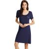 imageWiWi Viscose from Bamboo Nightgowns for Women Short Sleeve Sleep Shirt V Neck Nightgown Plus Size Sleepwear S4XBnavy