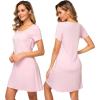 imageWiWi Viscose from Bamboo Nightgowns for Women Short Sleeve Sleep Shirt V Neck Nightgown Plus Size Sleepwear S4XBpink