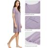 imageWiWi Viscose from Bamboo Nightgowns for Women Short Sleeve Sleep Shirt V Neck Nightgown Plus Size Sleepwear S4XBviolet