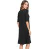 imageWiWi Viscose from Bamboo Nightgowns for Women Short Sleeve Sleep Shirt V Neck Nightgown Plus Size Sleepwear S4XCblack