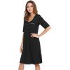 imageWiWi Viscose from Bamboo Nightgowns for Women Short Sleeve Sleep Shirt V Neck Nightgown Plus Size Sleepwear S4XCblack