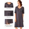 imageWiWi Viscose from Bamboo Nightgowns for Women Short Sleeve Sleep Shirt V Neck Nightgown Plus Size Sleepwear S4XCdark Grey