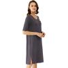 imageWiWi Viscose from Bamboo Nightgowns for Women Short Sleeve Sleep Shirt V Neck Nightgown Plus Size Sleepwear S4XCdark Grey