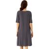 imageWiWi Viscose from Bamboo Nightgowns for Women Short Sleeve Sleep Shirt V Neck Nightgown Plus Size Sleepwear S4XCdark Grey
