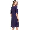 imageWiWi Viscose from Bamboo Nightgowns for Women Short Sleeve Sleep Shirt V Neck Nightgown Plus Size Sleepwear S4XCnavy