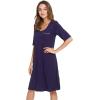 imageWiWi Viscose from Bamboo Nightgowns for Women Short Sleeve Sleep Shirt V Neck Nightgown Plus Size Sleepwear S4XCnavy