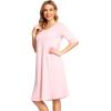 imageWiWi Viscose from Bamboo Nightgowns for Women Short Sleeve Sleep Shirt V Neck Nightgown Plus Size Sleepwear S4XCpink