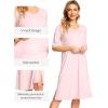 imageWiWi Viscose from Bamboo Nightgowns for Women Short Sleeve Sleep Shirt V Neck Nightgown Plus Size Sleepwear S4XCpink