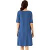 imageWiWi Viscose from Bamboo Nightgowns for Women Short Sleeve Sleep Shirt V Neck Nightgown Plus Size Sleepwear S4XCprussian Blue