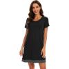 imageWiWi Viscose from Bamboo Nightgowns for Women Short Sleeve Sleep Shirt V Neck Nightgown Plus Size Sleepwear S4XDblack