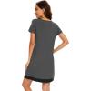 imageWiWi Viscose from Bamboo Nightgowns for Women Short Sleeve Sleep Shirt V Neck Nightgown Plus Size Sleepwear S4XDcharcoal
