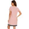 imageWiWi Viscose from Bamboo Nightgowns for Women Short Sleeve Sleep Shirt V Neck Nightgown Plus Size Sleepwear S4XDpeach Pink