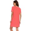 imageWiWi Viscose from Bamboo Nightgowns for Women Short Sleeve Sleep Shirt V Neck Nightgown Plus Size Sleepwear S4XEcoral