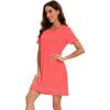 imageWiWi Viscose from Bamboo Nightgowns for Women Short Sleeve Sleep Shirt V Neck Nightgown Plus Size Sleepwear S4XEcoral