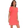 imageWiWi Viscose from Bamboo Nightgowns for Women Short Sleeve Sleep Shirt V Neck Nightgown Plus Size Sleepwear S4XEcoral