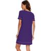 imageWiWi Viscose from Bamboo Nightgowns for Women Short Sleeve Sleep Shirt V Neck Nightgown Plus Size Sleepwear S4XEdark Purple