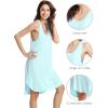 imageWiWi Viscose from Bamboo Nightgowns for Women Soft Sleeveless Tank Sleep Shirts Plus Size Sleepwear Night Dress S4XAaqua