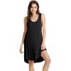 imageWiWi Viscose from Bamboo Nightgowns for Women Soft Sleeveless Tank Sleep Shirts Plus Size Sleepwear Night Dress S4XAblack