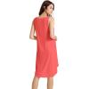 imageWiWi Viscose from Bamboo Nightgowns for Women Soft Sleeveless Tank Sleep Shirts Plus Size Sleepwear Night Dress S4XAcoral