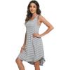 imageWiWi Viscose from Bamboo Nightgowns for Women Soft Sleeveless Tank Sleep Shirts Plus Size Sleepwear Night Dress S4XAgrey White Stripe