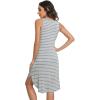 imageWiWi Viscose from Bamboo Nightgowns for Women Soft Sleeveless Tank Sleep Shirts Plus Size Sleepwear Night Dress S4XAgrey White Stripe