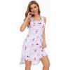 imageWiWi Viscose from Bamboo Nightgowns for Women Soft Sleeveless Tank Sleep Shirts Plus Size Sleepwear Night Dress S4XAgreyPeony