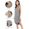 imageWiWi Viscose from Bamboo Nightgowns for Women Soft Sleeveless Tank Sleep Shirts Plus Size Sleepwear Night Dress S4XAheather Grey Stripe