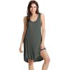 imageWiWi Viscose from Bamboo Nightgowns for Women Soft Sleeveless Tank Sleep Shirts Plus Size Sleepwear Night Dress S4XAiron Grey