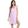 imageWiWi Viscose from Bamboo Nightgowns for Women Soft Sleeveless Tank Sleep Shirts Plus Size Sleepwear Night Dress S4XAlight Purple