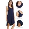 imageWiWi Viscose from Bamboo Nightgowns for Women Soft Sleeveless Tank Sleep Shirts Plus Size Sleepwear Night Dress S4XAnavy