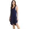 imageWiWi Viscose from Bamboo Nightgowns for Women Soft Sleeveless Tank Sleep Shirts Plus Size Sleepwear Night Dress S4XAnavy