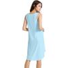 imageWiWi Viscose from Bamboo Nightgowns for Women Soft Sleeveless Tank Sleep Shirts Plus Size Sleepwear Night Dress S4XApale Blue