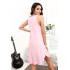 imageWiWi Viscose from Bamboo Nightgowns for Women Soft Sleeveless Tank Sleep Shirts Plus Size Sleepwear Night Dress S4XApink